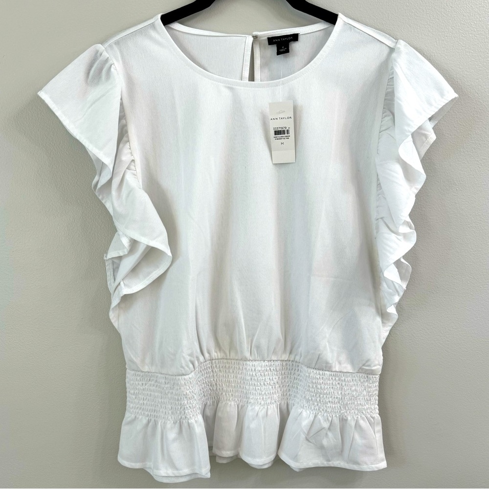 NWT Ann Taylor Short Sleeve Blouse Size M